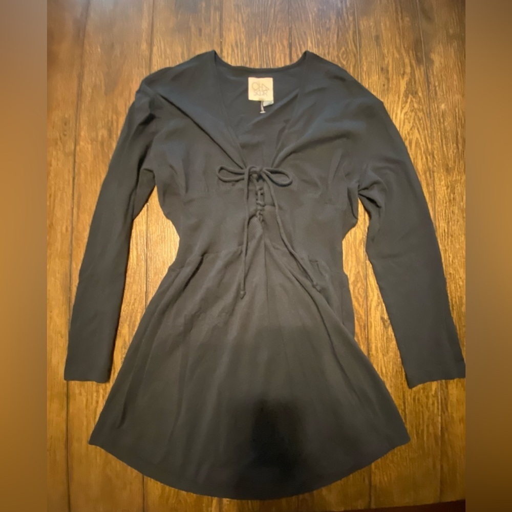 Chaser Black Long Sleeve Skater Corset Dress Size Small B28